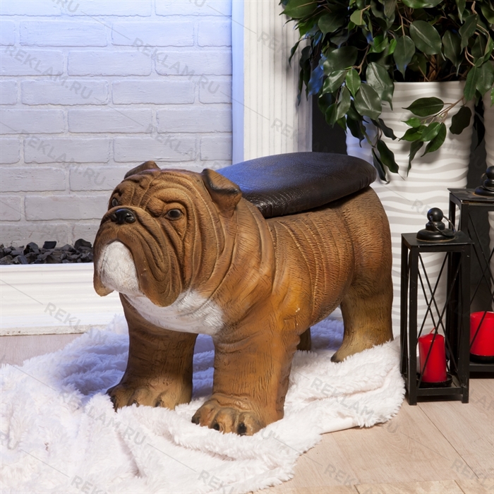 лавочка бульдог для интерьера