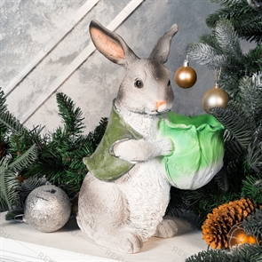 {{photo.Alt || photo.Description || 'Фигура Зайчонок с капустой U09093-Gray, стеклопластик, серый, 30 см.'}}