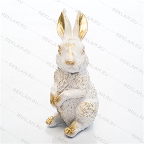 {{photo.Alt || photo.Description || 'Фигура объёмная декоративная Зайчонок U09088-WG полистоун цв.белый с золотом высота 22 см'}}