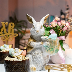 {{photo.Alt || photo.Description || 'Кашпо декоративное Зайчонок U09093-WG полистоун цв.белый с золотом h 30 см. - копия'}}