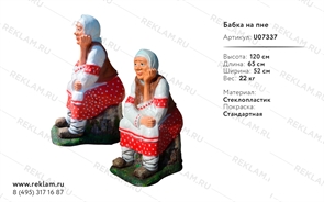 {{photo.Alt || photo.Description || 'Фигура Бабка на пне, пластик, 120 см.'}}