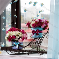 кованая новогодняя цветочная подставка