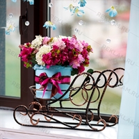 кованая цветочная  подставка сани