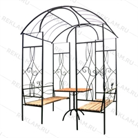 Кованая беседка с мебелью - фото 13122