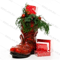 рекламная лавочка сапог-кашпо