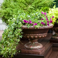 бронзовый цветочный вазон