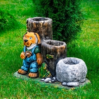 цветочное кашпо с собачкой