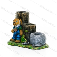 кашпо с собачкой на три цветка