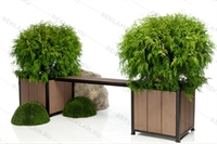 лавочка с ящиками для вертикального озеленения