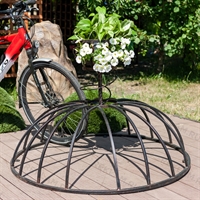 кованая велопарковка с кашпо