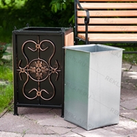 урна деревянная с кованой вставкой урна деревянная с кованой вставкой