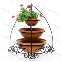 цветочный кованый трехъярусный вазон