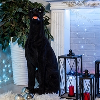 Фигура Доберман, полистоун (черный) 85 см. - фото 14932