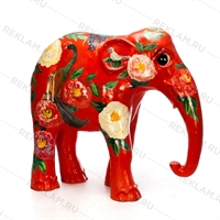 Рекламная фигура слоник "Орнамент цветы", фибергласс, 153 см. - фото 18331