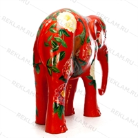 Рекламная фигура слоник "Орнамент цветы", фибергласс, 153 см. - фото 18333