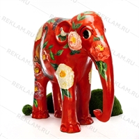 Рекламная фигура слоник "Орнамент цветы", фибергласс, 153 см. - фото 18336