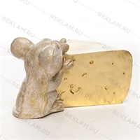 Фигура Мышь с сыром, фибергласс, 42 см. - фото 18832