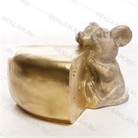 Фигура Мышь с сыром, фибергласс, 42 см. - фото 18833