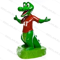 Рекламная фигура Крокодил, стеклопластик, 185 см. - фото 20213