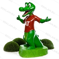 Рекламная фигура Крокодил, стеклопластик, 185 см. - фото 20215