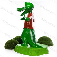 Рекламная фигура Крокодил, стеклопластик, 185 см. - фото 20216