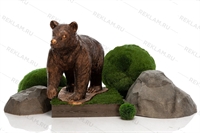 Фигура Медведь, под бронзу, стеклопластик, h 95 см - фото 20771