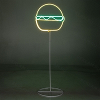 Неоновая вывеска гамбургер