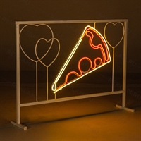 неоновая вывеска пицца