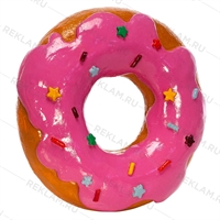 муляж пончика с розовой глазурью