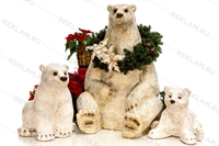 Комплект новогодних фигур Медведица с медвежатами