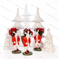 Комплект новогодних фигур Зайцы под елкой