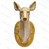 Панно настенное голова Оленихи, новогодний декор