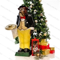 декоративная фигура бульдог официант