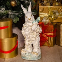 Фигура Заяц с мишкой, полистоун, 60 см. - фото 26395