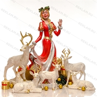 новогодние фигуры снегурочка с оленями