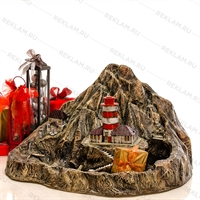 декоративный фонтан маяк на скале