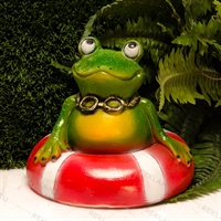 Садовая фигура лягушка на круге