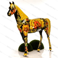 рекламная фигура Конь с росписью хохлома