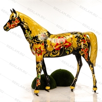 рекламная фигура Конь с росписью хохлома