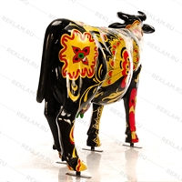 объемная фигура корова с покраской хохлома