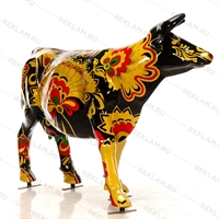 фигура корова с индивидуальной покраской хохлома