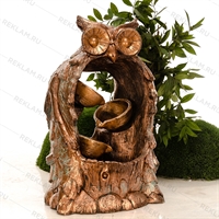 интерьерный фонтан сова с чашами