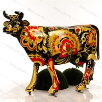 объемная фигура корова с покраской хохлома объемная фигура корова с покраской хохлома