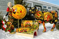 Объемные фигуры с покраской хохлома