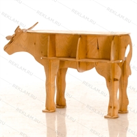 древесный декор в виде коровы