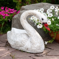 садовое кашпо для цветов лебедь