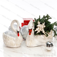 садовое кашпо для цветов лебедь