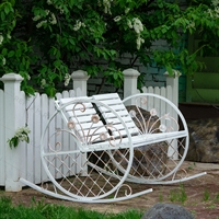 белая лавочка для сада