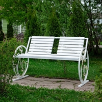 кованая лавочка для сада