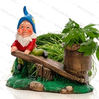 Уличное кашпо Гном на качелях - фото 32515 Уличное кашпо Гном на качелях - фото 32515